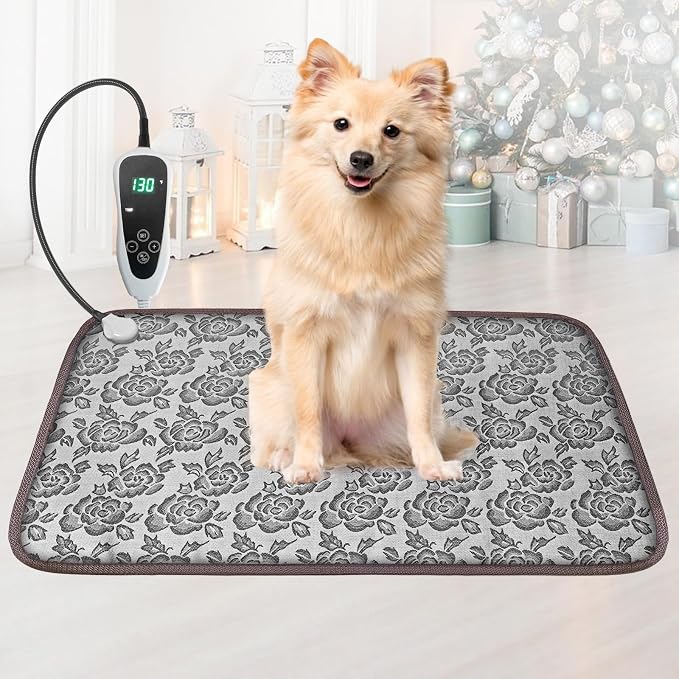 Dog Heating Pad 28x18in with Smart Thermostat Switch and Power Line Protection by Afullrangeofservicesforyourpet