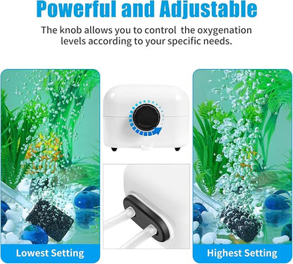AQUANEAT Aquarium Air Pump for 20-210 Gallon Tank, Fish Air Bubbler, Hydroponic - Image 3