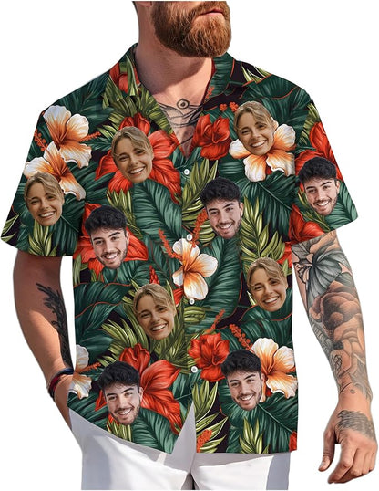 Custom Hawaiian Shirt with Face Photo Picture by GLOXO