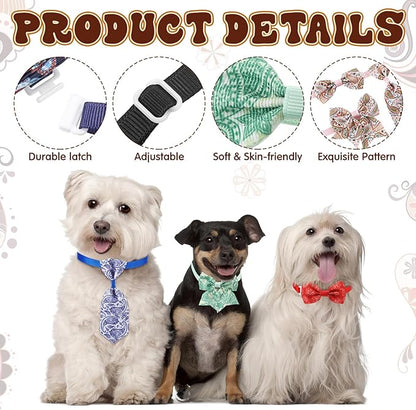 Reginary 100 Pieces Dog Bow Tie Collar Set Include 40 Dog Neckties, and 30 - Image 3