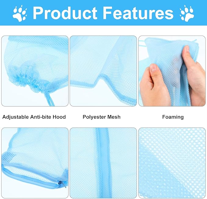 Patelai 5 Pcs Cat Bathing Bag Set Cat Grooming Bag Adjustable Pet Shower Net - Image 6