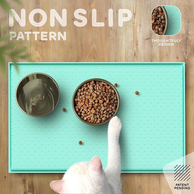 Dog Food Mat - 28x18 Raised Edges Dogs Mat - Image 4