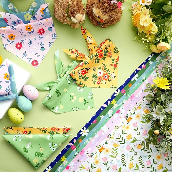 Abbylike 50 Pieces Spring Dog Bandanas Bulk Flower Daisy Sunflower Dog Bandanas - Image 5