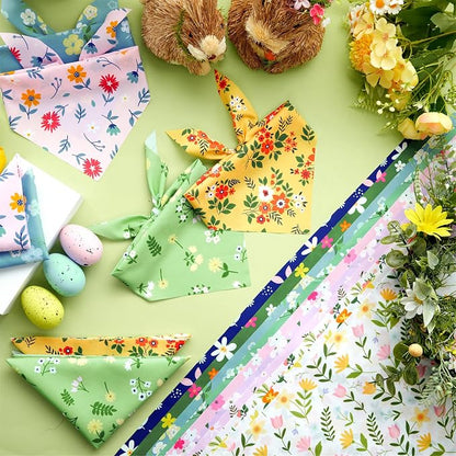 Abbylike 50 Pieces Spring Dog Bandanas Bulk Flower Daisy Sunflower Dog Bandanas - Image 5