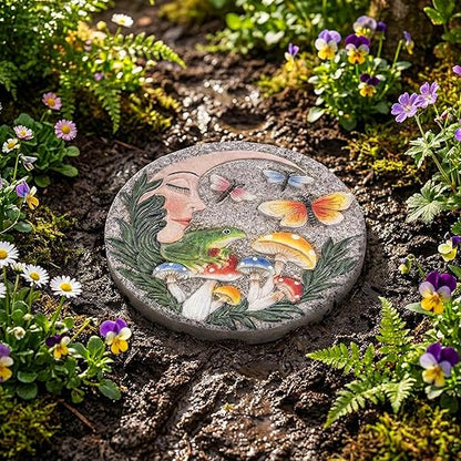 Garden Stepping Stones Outdoor, 9.8" Resin Frog Stepping Stone - Image 6