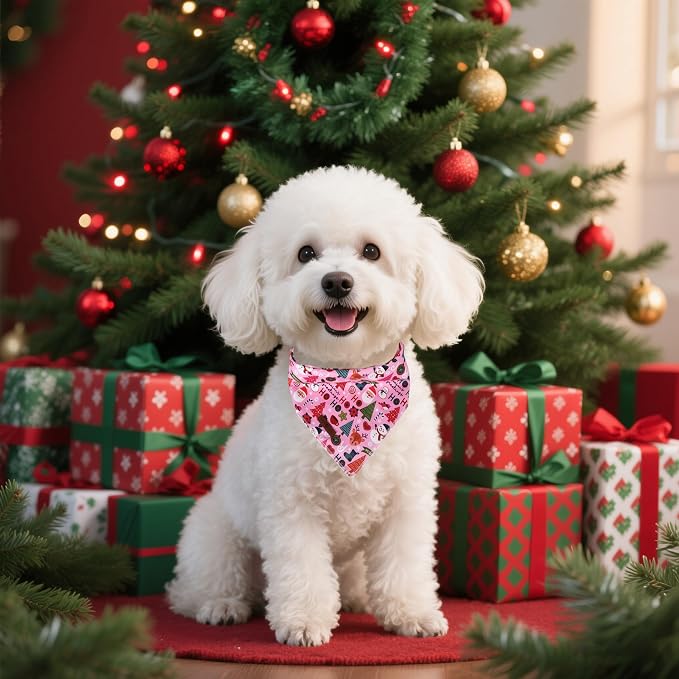 Lionet Paws Christmas Dog Bandana Washable Cotton Handkerchief Scarf Triangle - Image 4
