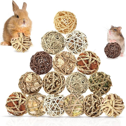 Bunny Chew Grass Balls, Rolling Chew Toys by BESNEL