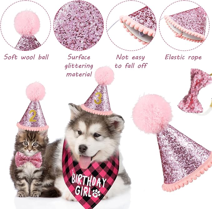 Weewooday Dog Birthday Party Supplies Birthday Boy Girl Cake Bandana Triangle - Image 3