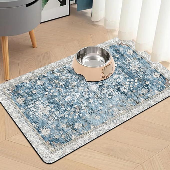 Pet Food Mats for Floor, Absorbent Dog Mat for Food and Water Dispenser Mat - Image 2