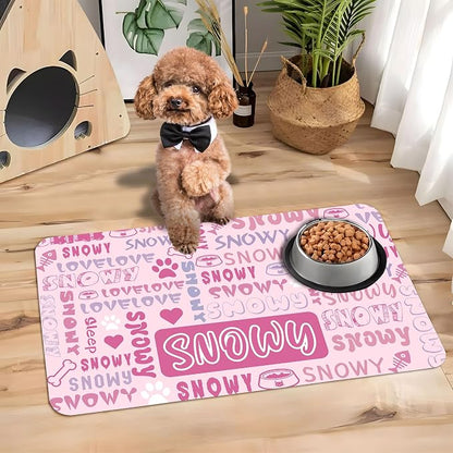 Personalized Dog Cat Mat with Name Photo Custom Placemat Feeding Mats - Image 5