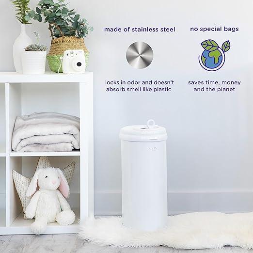 Ubbi Stainless Steel Diaper Pail, Odor Locking, No Special Bag Required - Image 3