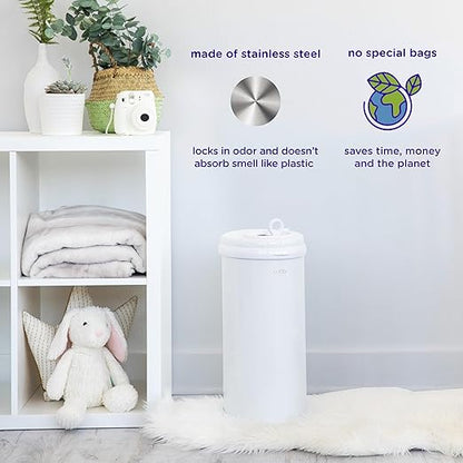 Ubbi Stainless Steel Diaper Pail, Odor Locking, No Special Bag Required - Image 3