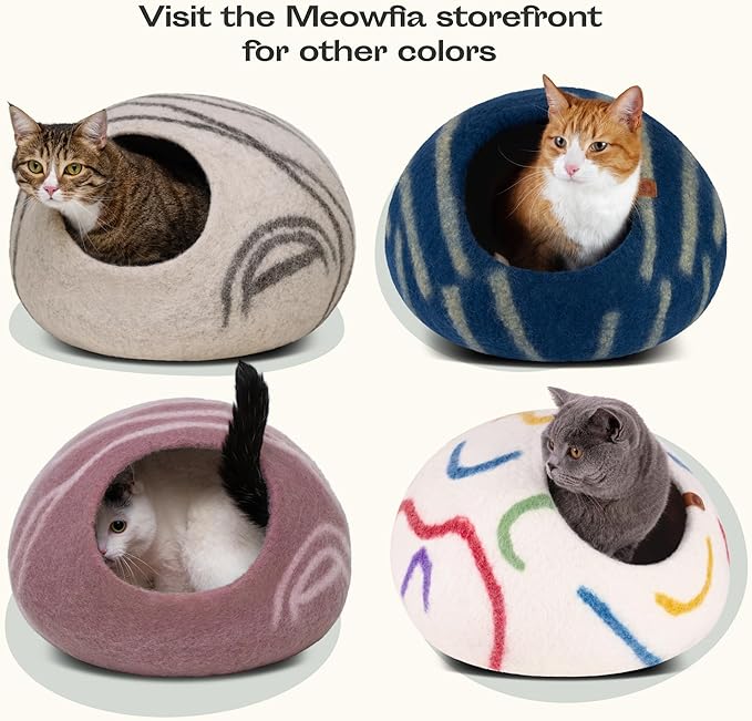 MEOWFIA Cat Cave – Premium Felt Cat Bed - Image 7