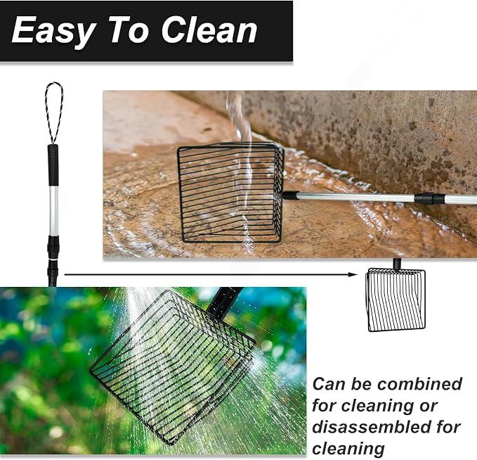 Chicken Poop Scooper 3 in 1 Adjustable Long Handle Litter Metal Scoop Heavy - Image 6