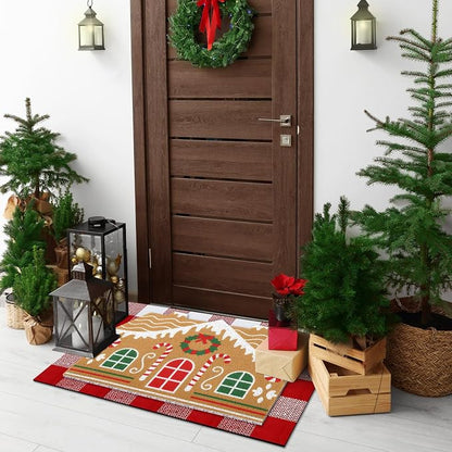 Tinideya 2 Pcs Door Mat Welcome Non Slip Coir Mats Floor Layering Doormats - Image 4