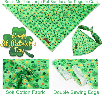 St. Patrick's Day Dog/Cat Kerchief, Shamrock Triangle Bid Scarf - Image 4