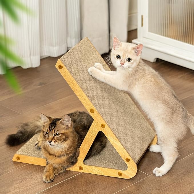 A-Frame Cat Scratcher Vertical & Horizontal Scratching pad by Conlun