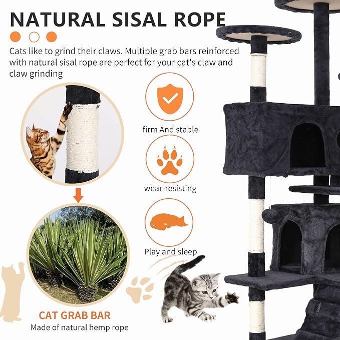 Cat Tree for Indoor Cats, Space Saving Cat Activity Center, Durable Pet Play - Image 4