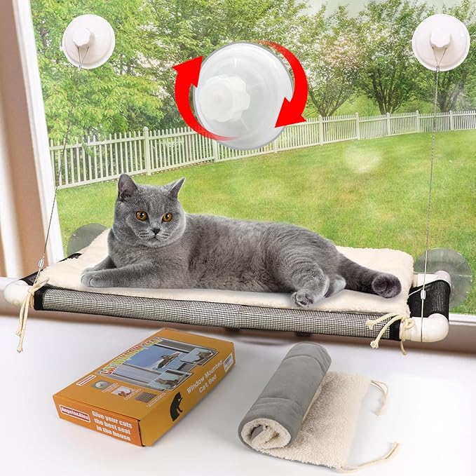 ZALALOVA Cat Perch, Cat Window Seat Large Sturdy Bed Fleece Blanket 2025 Latest by SupplierforCats