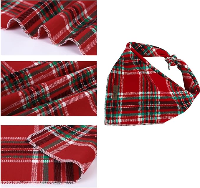 Lionet Paws Christmas Dog Bandana Washable Cotton Handkerchief Scarf Triangle - Image 2
