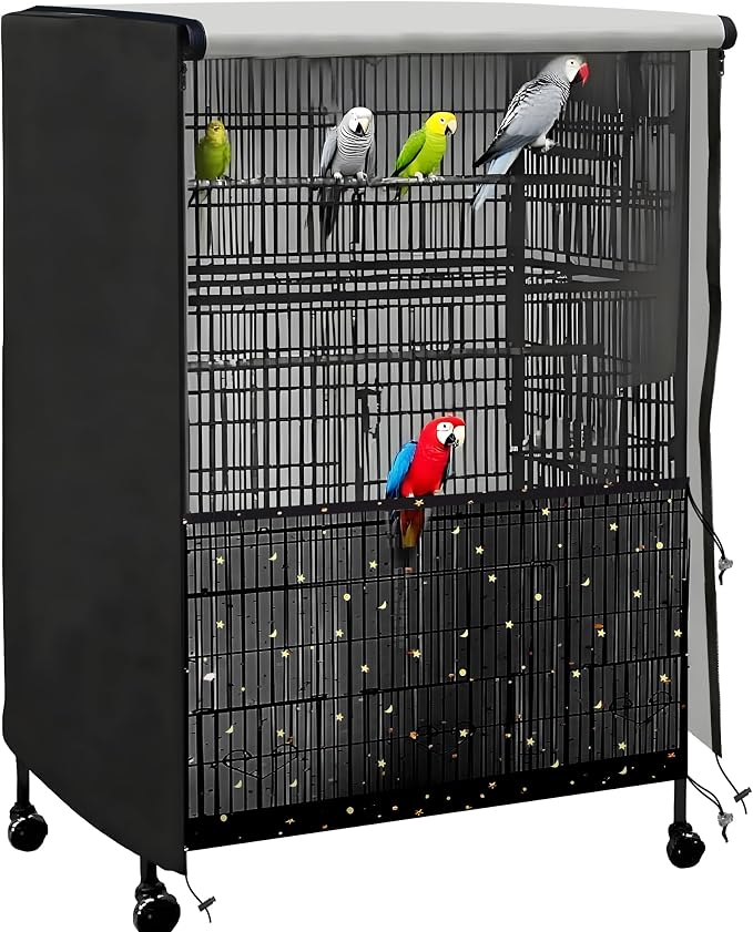 Universal Bird Cage Cover, Pet Cage Cover, 100% Shading Oxford Cloth by MIEUXLLEY