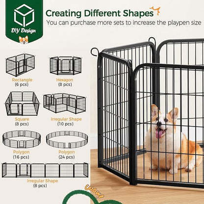 Yaheetech Dog Playpen Outdoor, 24 inch 16 Panels Dog Pen Indoor Heavy Duty - Image 8