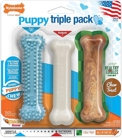 Nylabone New Puppy Starter Kit, Chew Toys & Natural Chew Treat - Image 10