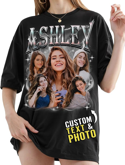Custom Bootleg Rap Shirt with Photo Text, Vintage Custom Picture Shirt by 68PHALO