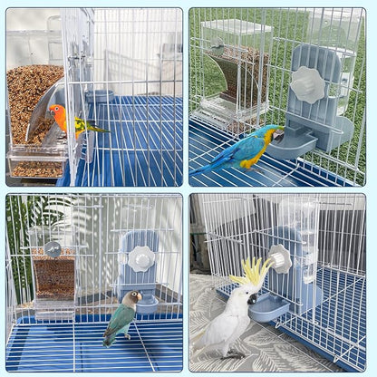 No Mess Bird Feeder Water Dispenser Set, Parakeet Cage Accessories, Bird Feeder - Image 2