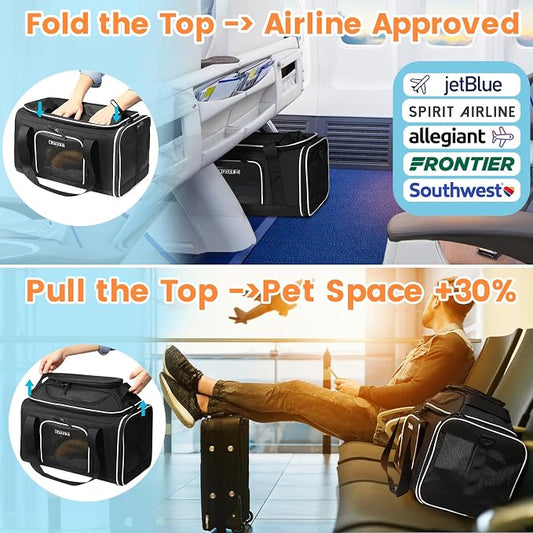 Petskd Top-Expandable Pet Carrier 17x12x8.5 Inches JetBlue Allegiant Spirit - Image 2