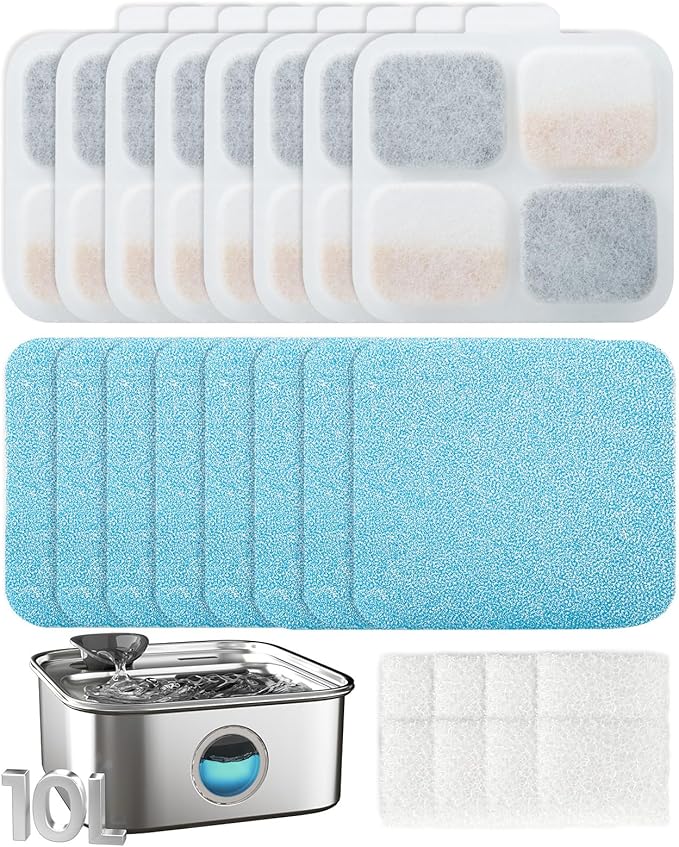 oneisall 8Set Filters for for PW07SAU 10L/2.64Gal Stainless Steel Dog Water by oneisall