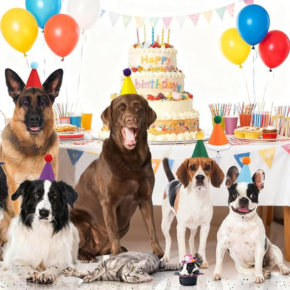 12 PCS Mini Party Hats for Stuffed Animals Birthday Felt Cone Hat - Image 5