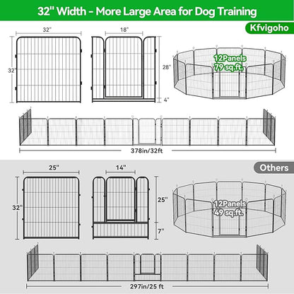 Dog Playpen Outdoor Extra Wide 12 Piece Panels Heavy Duty Dog Fence 32" Height - Image 4