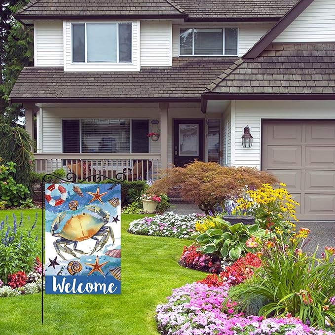 Starfish Crab welcome Garden Flag, Welcome to Undersea World Garden Flag - Image 5