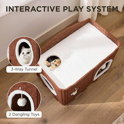 Joydeco Cat House for Indoor Cats, Extra Wide Scratch Resistant Felt Cat Condo - Image 3