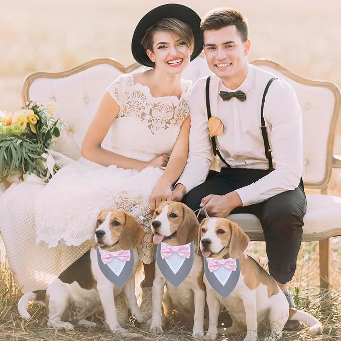 ADOGGYGO Formal Dog Tuxedo Wedding Pet Bandana Collar - Image 2