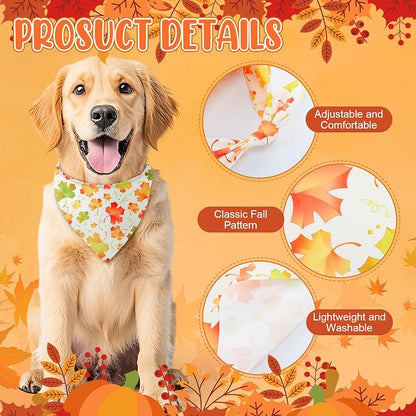 Sanwuta 50 Pcs Thanksgiving Fall Dog Bandanas Bulk and Collar Bow Ties Set 25 - Image 5