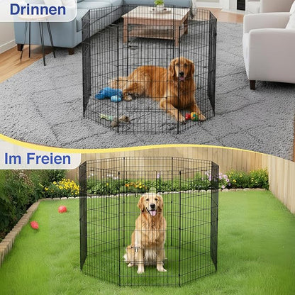 FDW 48 Inch Dog Pen 8 Panel Dog Playpen Indoor Outdoor Metal Puppy Pet Fence - Image 4