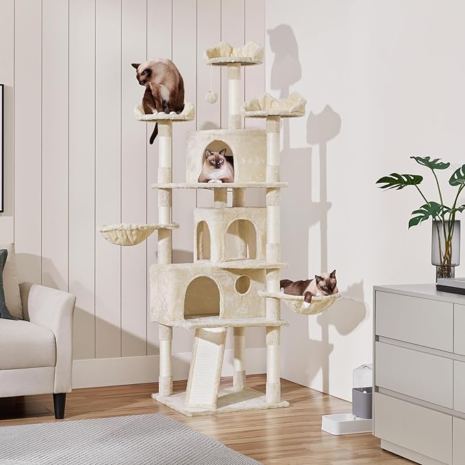 Yaheetech 76.5in Multi-Level Large Cat Tree, Big Cat Tower - Image 2