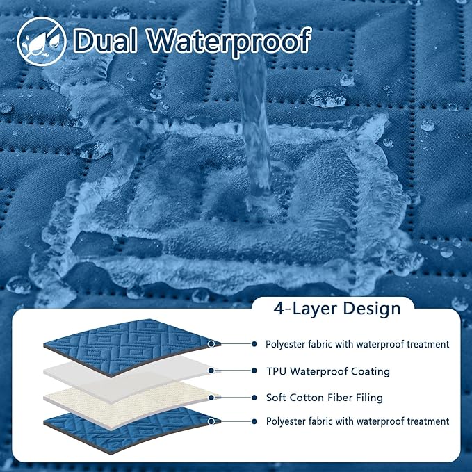 hyha Waterproof Dog Blanket, Soft Dog Bed Cover Pet Blankets, Waterproof Sofa - Image 2
