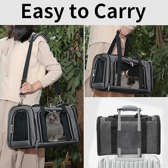 Soft-Sided Cat/Dog/Pet Carrier, Collapsible Pets Travel Carriers - Image 6