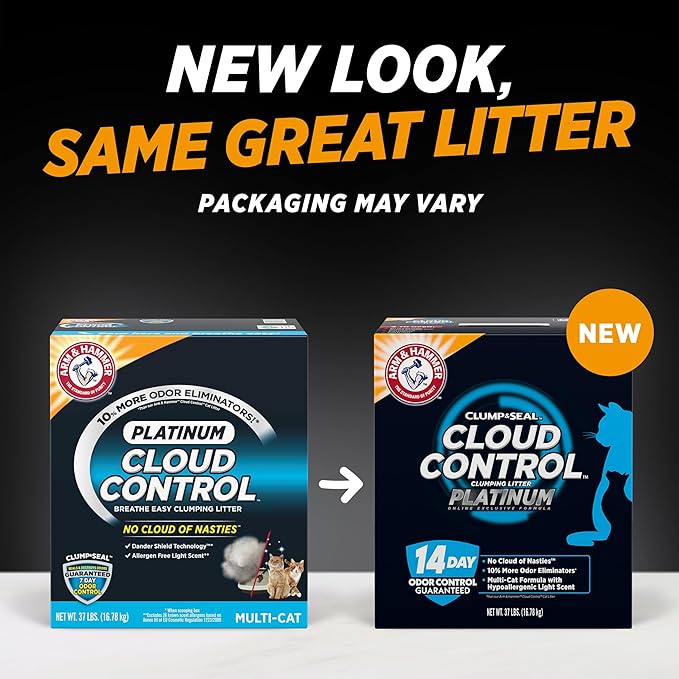 ARM & HAMMER Cloud Control Platinum Clumping Cat Litter Odor Control, 37 lbs. - Image 2
