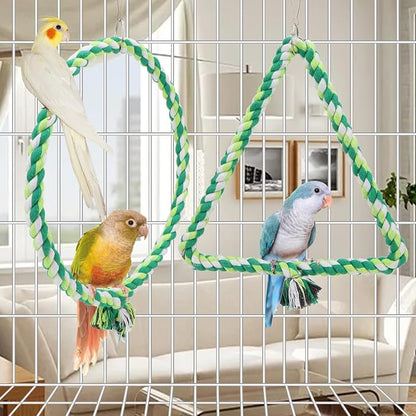 Wontee Bird Swing Bird Rope Perch Parrot Climbing Stand - Image 3