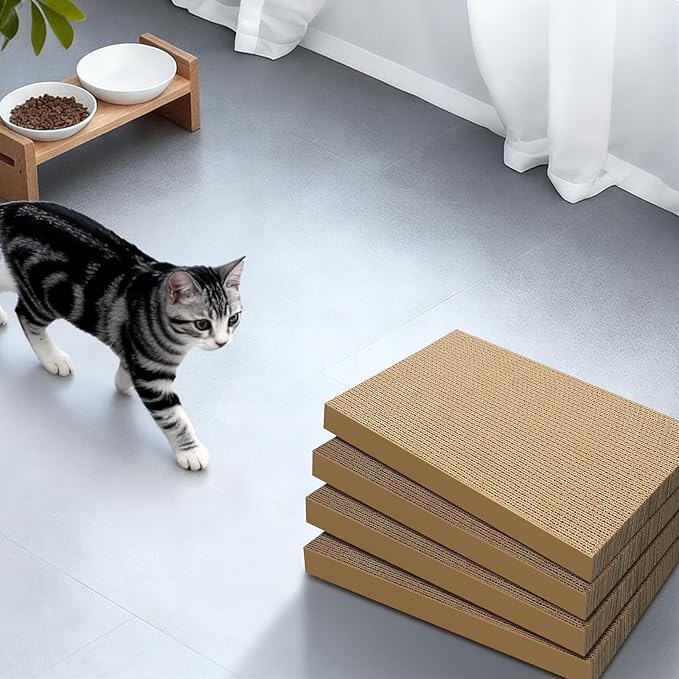 AGYM Cat Scratchers 4 Packs Refill Cat Scratching Pad Cardboard - Image 7