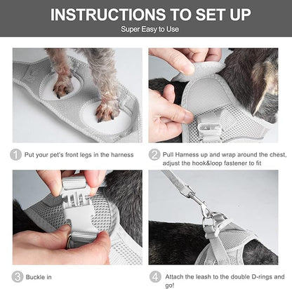 Fida Comfy Dog Harness with Leash, Soft Puppy Vest Escape Proof, Breathable - Image 5
