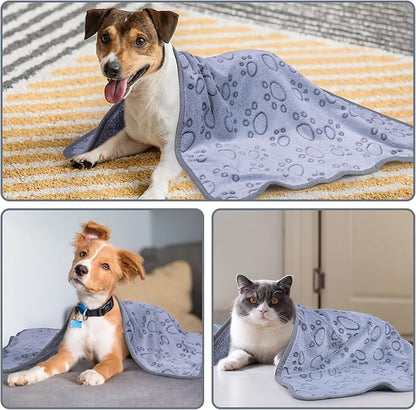 Dono 1 Pack 3 Dog Blankets, Soft Fluffy Fleece Pet Blanket Warm Sleep Mat Paw - Image 7