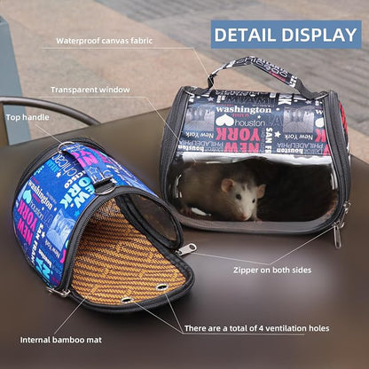 Transparent Small pet Carrier, Adjustable Shoulder Strap, Detachable Bamboo and - Image 4
