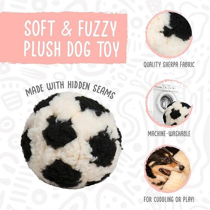 HuggleHounds HuggleFleece Plush Soccer Ball Dog Toy - Image 2