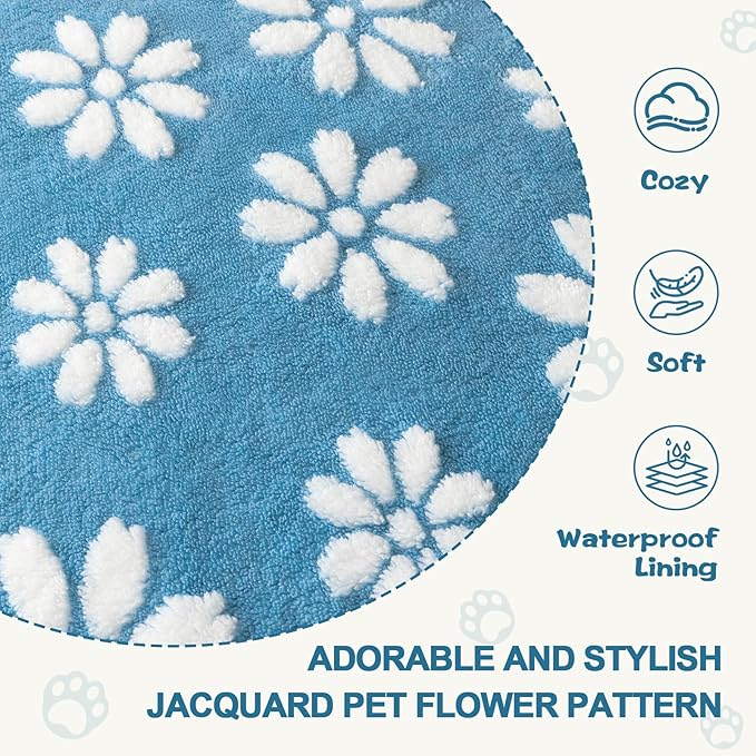 Waterproof Blanket for Dog Cat or Adult, Cute 3D Textured Flower Dog Blanket - Image 5