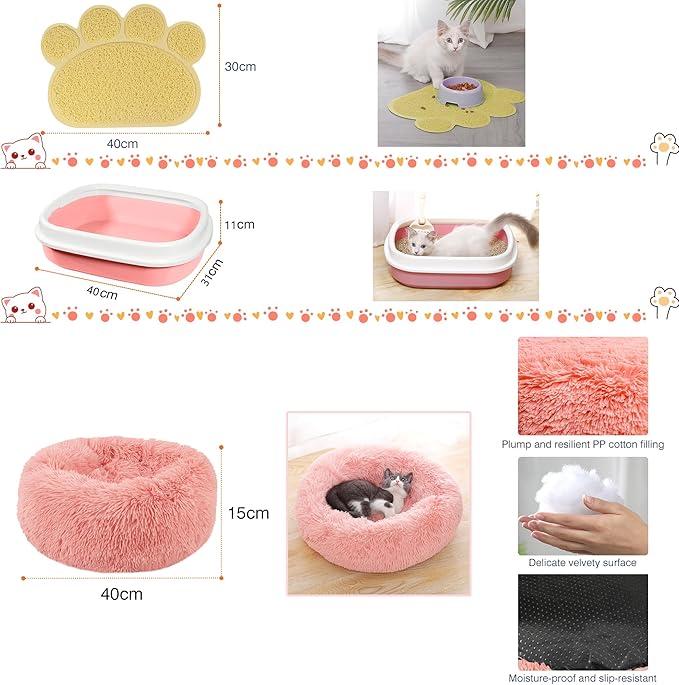 Kitten Starter Supplies Starter Kit, Including Cat Bed, Litter Mat, Litter Box - Image 3